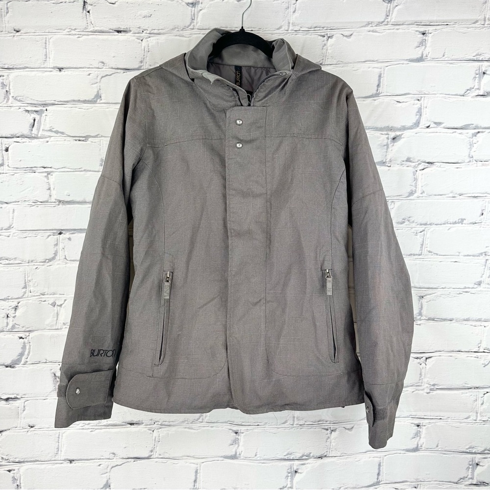 Burtons Women Dryride Ski Snowboarding Hooded Vented Jacket Medium Gray Winter